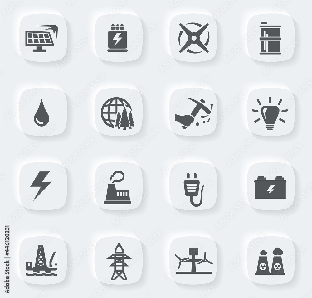 Alternative energy icons set Alternative energy icons set