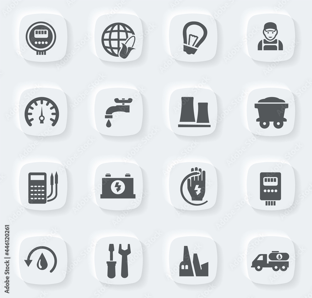 Alternative energy icons set Alternative energy icons set