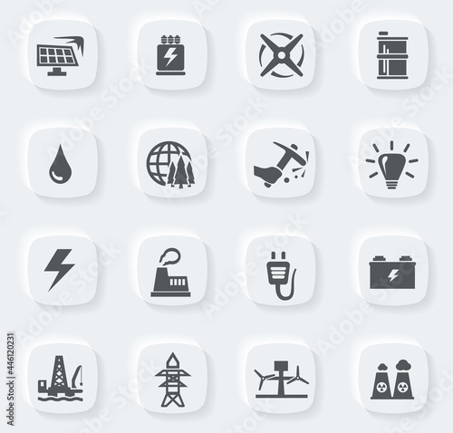 Alternative energy icons set