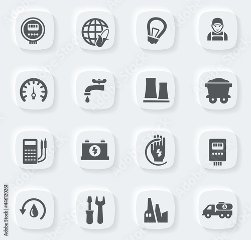 Alternative energy icons set