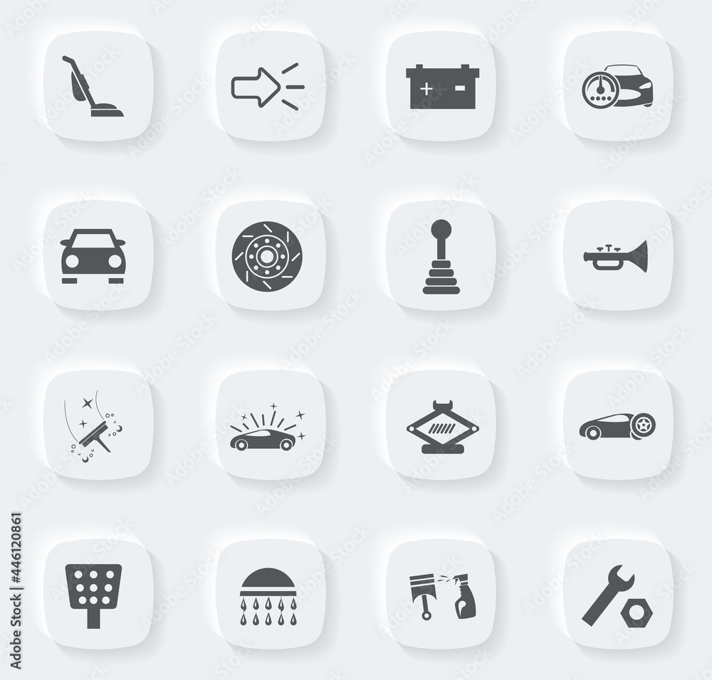 Car shop icons set Car shop icons set