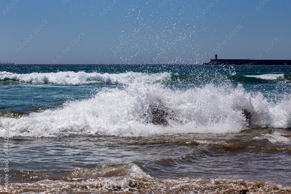 Atlantic ocean with waves in Matosinhos Atlantic ocean with waves in Matosinhos
