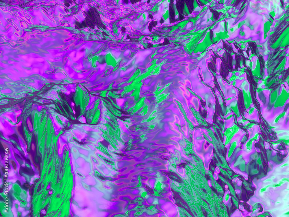 Abstract bright liquid gradient. 3d rendering.