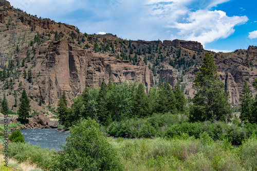 The Beautiful Shoshone River in the Buffalo Bill National Forest. photo
