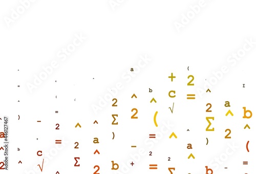 Light Orange vector template with math simbols.