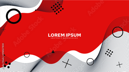 Special Cover Design with Red Colors and Shapes  Waves from Lines and Graphic Objects