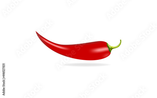 Red hot chilli pepper, vector design isolated on white background