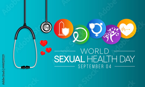 World Sexual health day is observed every year on September 4,  it is important for our overall health and wellbeing. It includes the right to healthy relationships, Vector illustration.