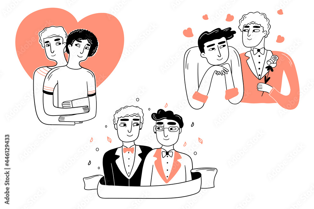 LGBT community. Doodle vector background with gay, transgender and bisexual. LGBT community. Doodle vector background with gay, transgender and bisexual.