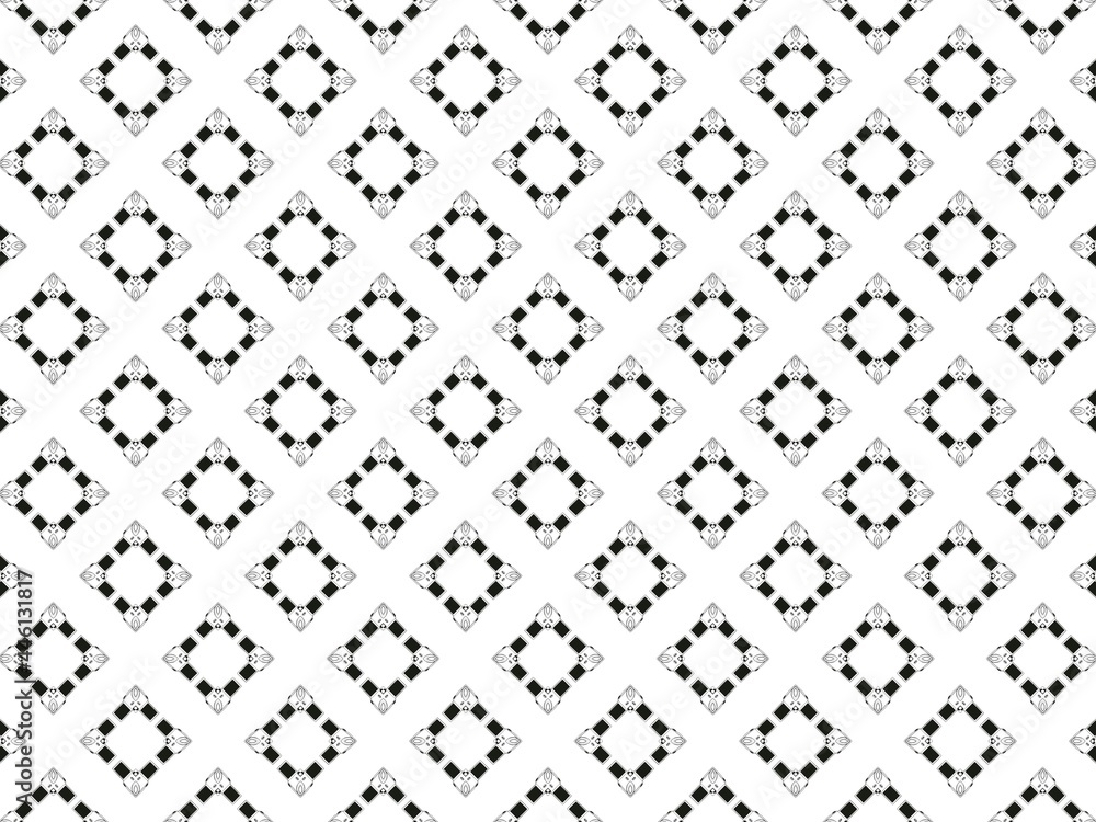 Seamless pattern with black squares on a white background