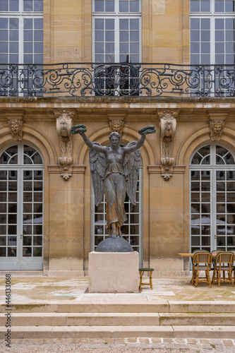 Paris, France - 07 16 2021: View from the inner courtyard of the Carnavalet Museum facade photo