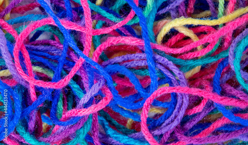 Close up of colorful variegated yarn pattern