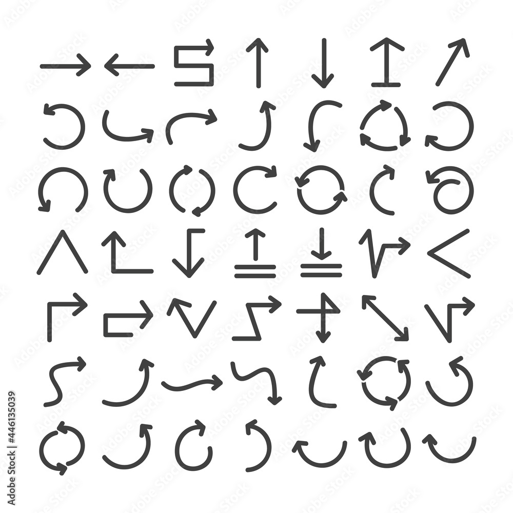 Arrows icon collection. Arrows icon collection.