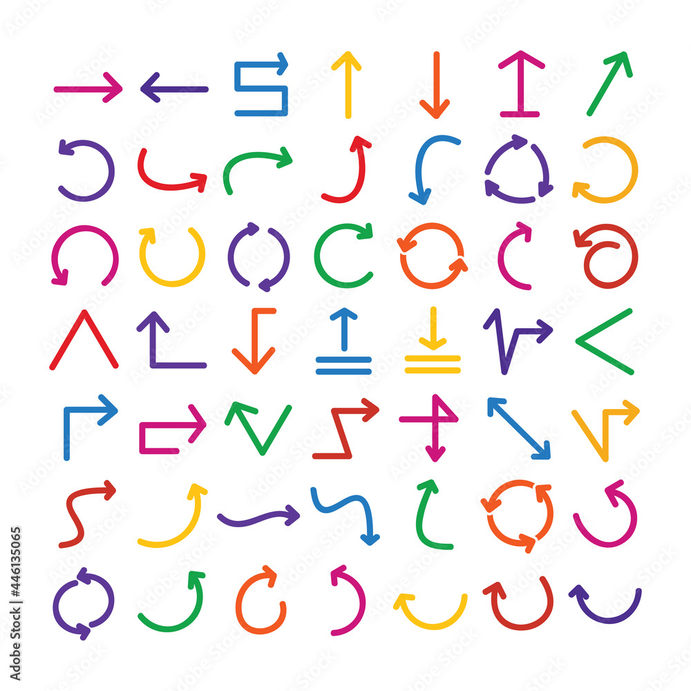 Colored arrows icon collection. Colored arrows icon collection.