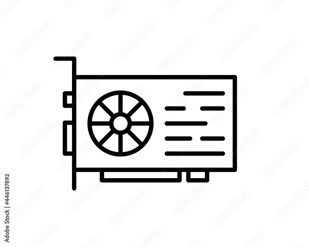 GPU line icon, sign or symbol. Premium pictogram in trendy outline style. GPU pixel perfect vector icon isolated on a white background. GPU line icon, sign or symbol. Premium pictogram in trendy outline style. GPU pixel perfect vector icon isolated on a white background.