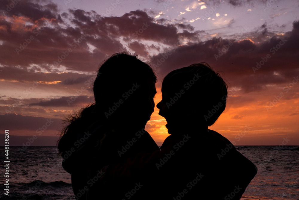 silhouette of couple
