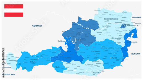 Austria Blue Map
