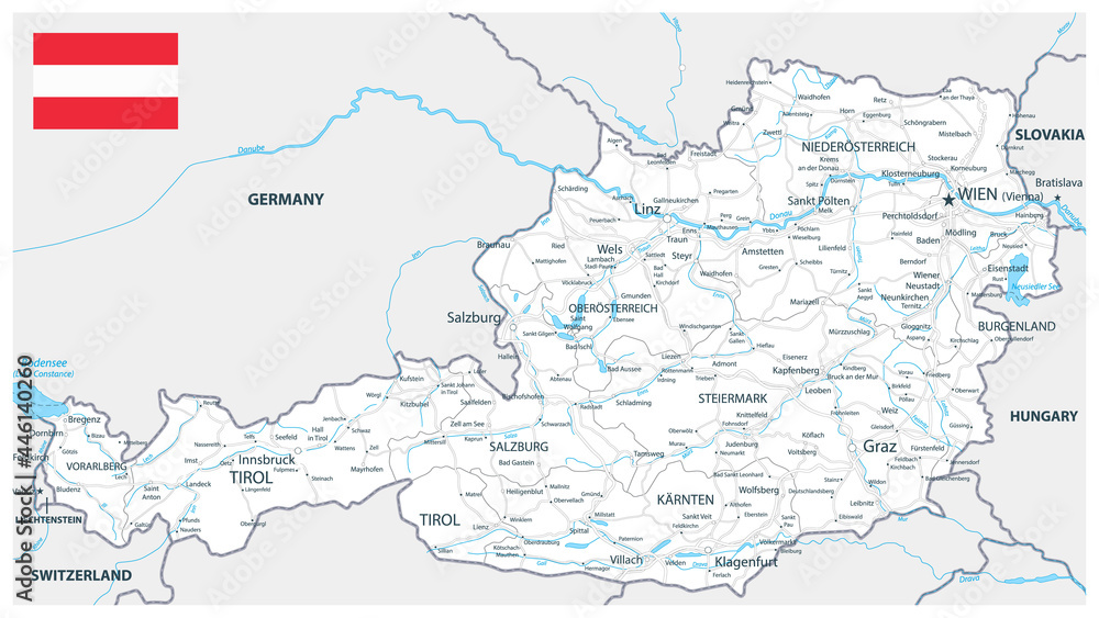 Austria Map White Color