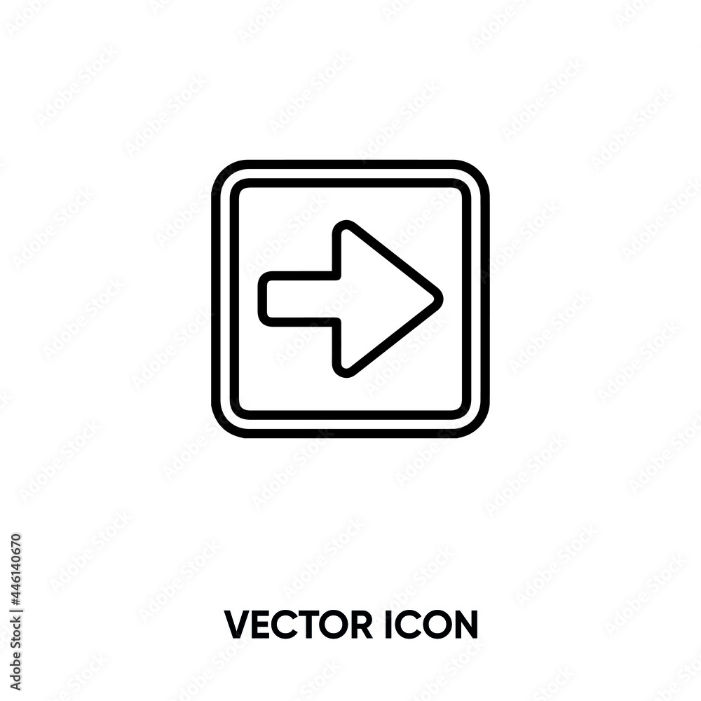 Right arrow vector icon. Modern, simple flat vector illustration for website or mobile app.Right direction symbol, logo illustration. Pixel perfect vector graphics Right arrow vector icon. Modern, simple flat vector illustration for website or mobile app.Right direction symbol, logo illustration. Pixel perfect vector graphics