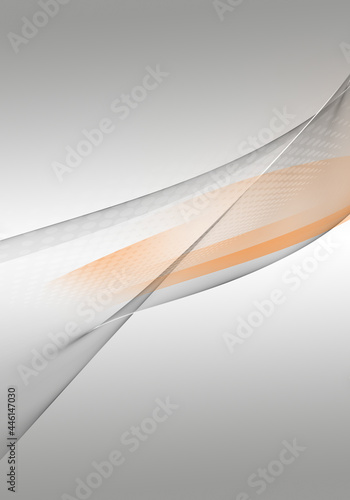 Abstract background waves. White, orange and grey abstract background for wallpaper or business card