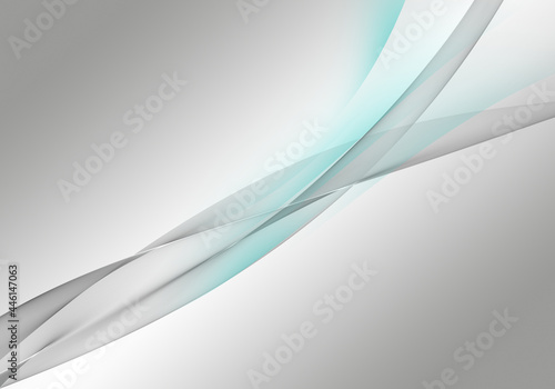 Abstract background waves. White, mint and grey abstract background for wallpaper or business card