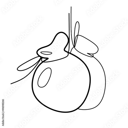 Scamorza italian cheese. Outline illustration on white background..