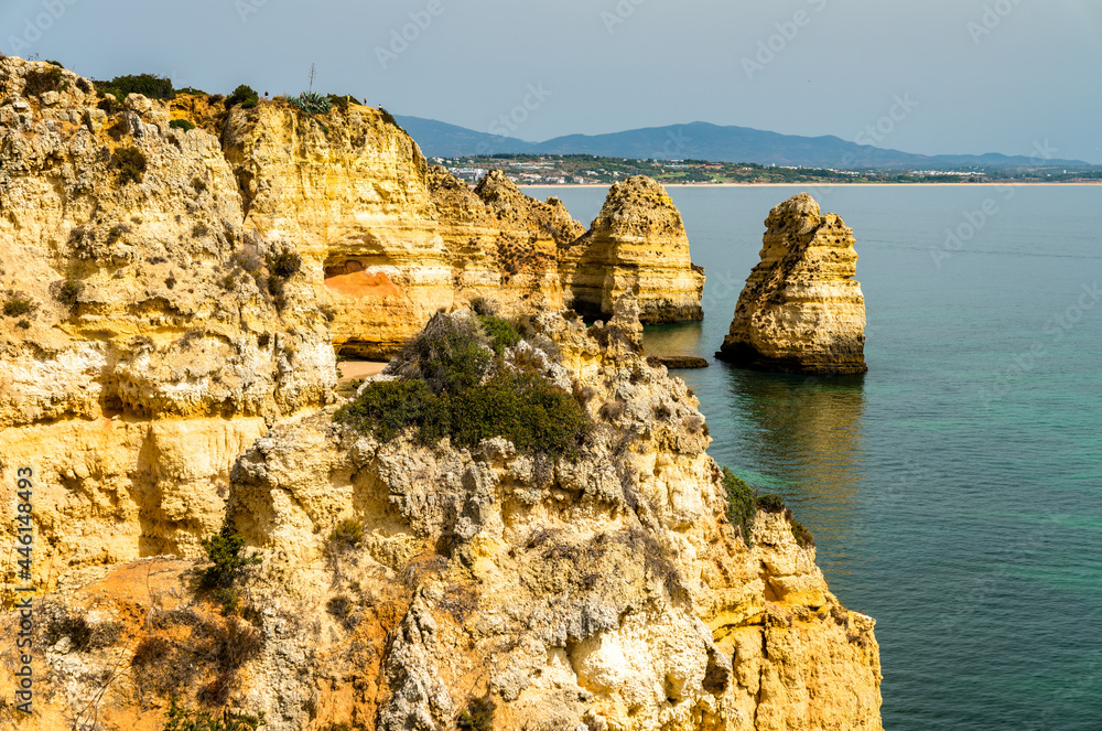 Coastal cliffs at Ponta da Piedade in Lagos, Portugal