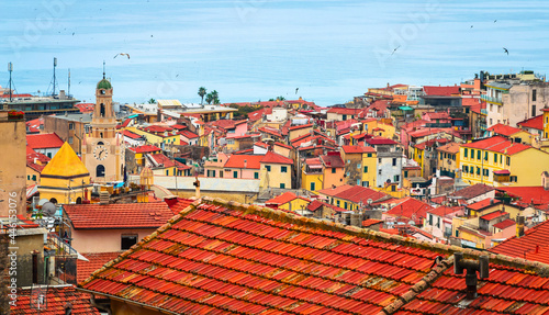 Panoramic view on beautiful city San Remo, Italy