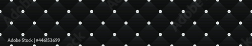 Fototapeta Naklejka Na Ścianę i Meble -  Black luxury background with small pearls and rhombuses. Seamless vector illustration. 