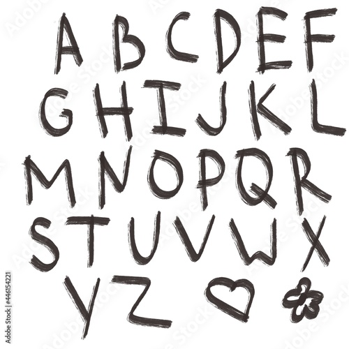 alphabet abc on white background 