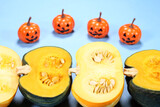 ハロウィンイメージ　ミニかぼちゃとかぼちゃの飾り物