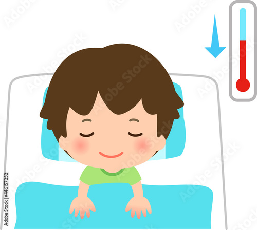 快適な室温で眠る男の子