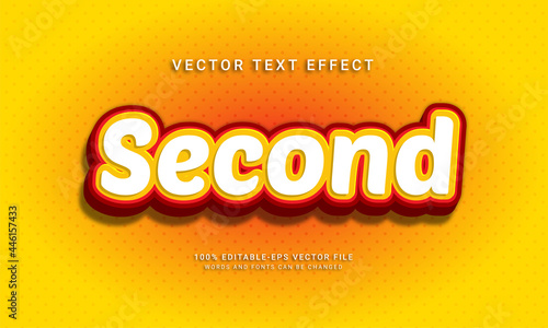 Second editable text effect with yellow color