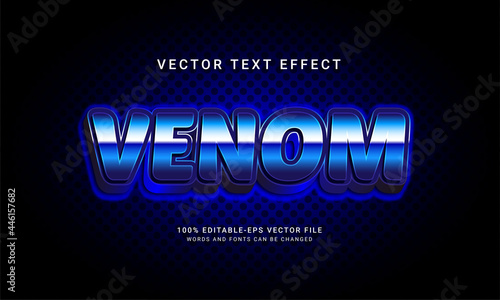 Venom editable text effect with blue color