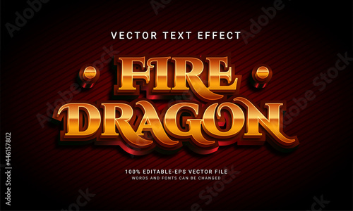 Fire dragon 3d editable text style effect