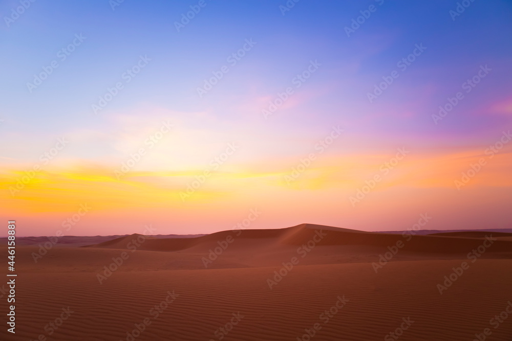 Desert landscape - sand dunes - Beautiful sunset background