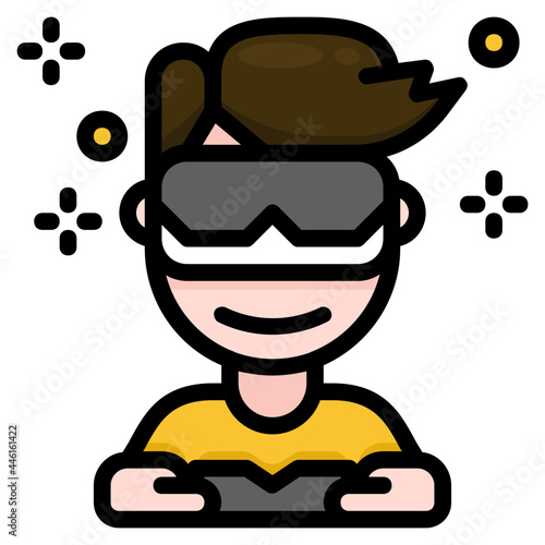 virtual reality line icon