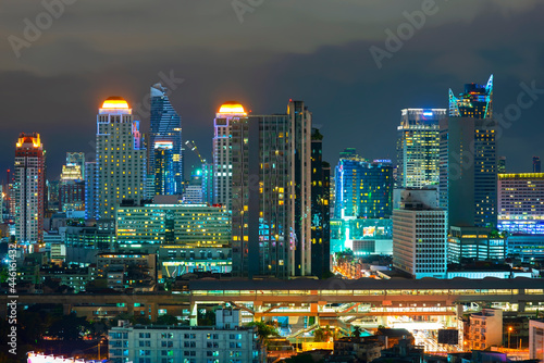 Bangkok cityscape. Bangkok night view in the business district