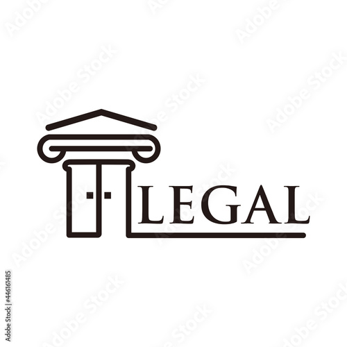 Law office logo, illustration. Law, principle, legal icon design. Vector vintage lawyer, advocate label, juridical firm badge