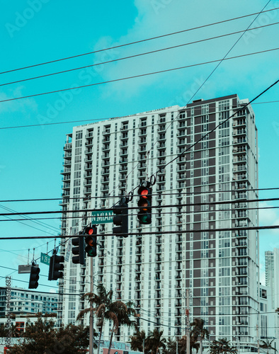 traffic in the city horizon building miami midtown florida  photo