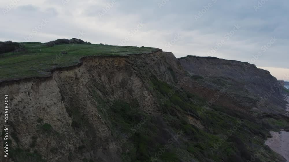 eroded cliffside on the English coast eroded cliffside on the English coast