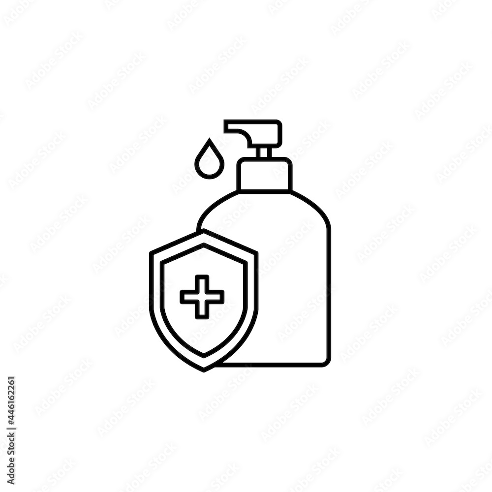 Disinfection. Hand sanitizer bottle icon, washing gel. Vector illustrationDisinfection. Disinfection. Hand sanitizer bottle icon, washing gel. Vector illustrationDisinfection.