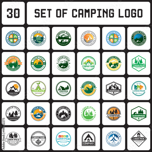 a set of camping logo , a set of adventure logo