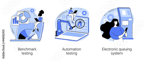 Software implementation abstract concept vector illustrations.