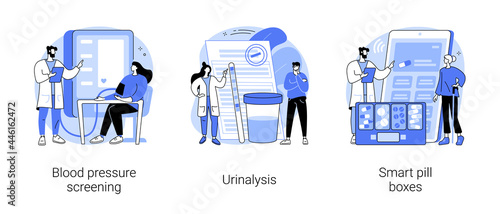 Health check up abstract concept vector illustrations.