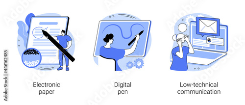 Using technology abstract concept vector illustrations.