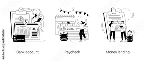Money transfer abstract concept vector illustrations.