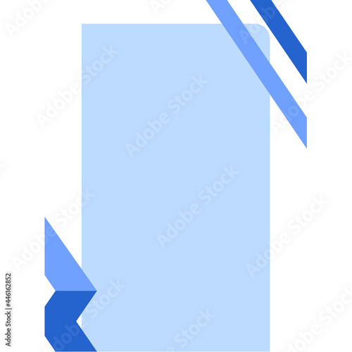 blue square with angled and taper squares on top and bottom