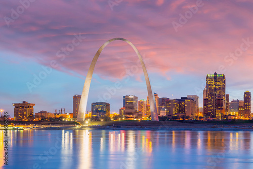 Downtown St. Louis skyline, cityscape of Missouri in USA