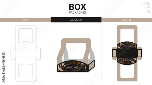 bag paper packaging and mockup die cut template